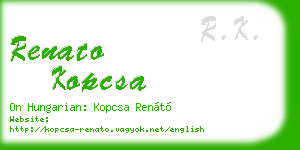 renato kopcsa business card