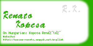 renato kopcsa business card